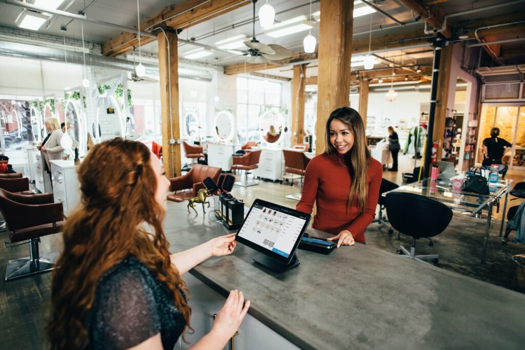 A customer being served.